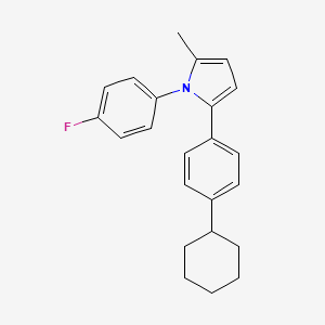 molecular formula C23H24FN B12722881 1H-Pyrrole, 2-(4-cyclohexylphenyl)-1-(4-fluorophenyl)-5-methyl- CAS No. 91306-78-4