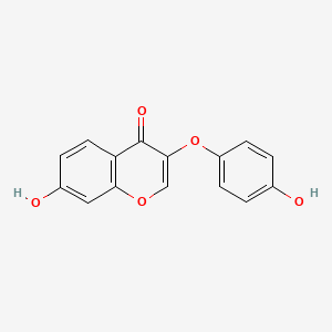 molecular formula C15H10O5 B12722937 3-(4-Hydroxyphenoxy)-7-hydroxychromone 