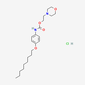 molecular formula C22H37ClN2O4 B12722983 Carbamic acid, (4-(nonyloxy)phenyl)-, 2-(morpholino)ethyl ester, monohydrochloride CAS No. 112923-08-7