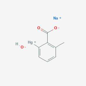 molecular formula C8H7HgNaO3 B12722999 Sodium (2-carboxy-m-tolyl)hydroxymercury CAS No. 52795-88-7