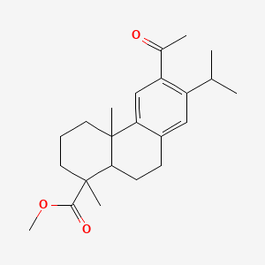 molecular formula C23H32O3 B12723012 1-Phenanthrenecarboxylic acid, 6-acetyl-1,2,3,4,4a,9,10,10a-octahydro-1,4a-dimethyl-7-(1-methylethyl)-, methyl ester CAS No. 28625-40-3