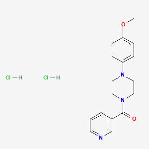 molecular formula C17H21Cl2N3O2 B12723021 Piperazine, 1-(4-methoxyphenyl)-4-(3-pyridinylcarbonyl)-, dihydrochloride CAS No. 124444-88-8