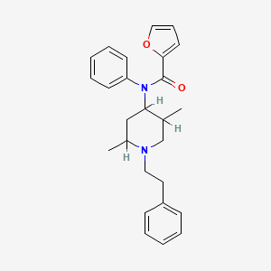 molecular formula C26H30N2O2 B12723061 N-(2,5-Dimethyl-1-(2-phenylethyl)-4-piperidinyl)-N-phenylfurancarboxamide CAS No. 123035-82-5