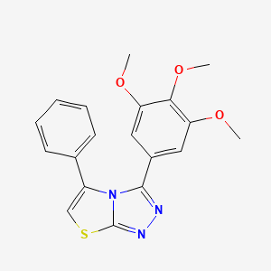 molecular formula C19H17N3O3S B12723063 Thiazolo(2,3-c)-1,2,4-triazole, 5-phenyl-3-(3,4,5-trimethoxyphenyl)- CAS No. 140423-93-4