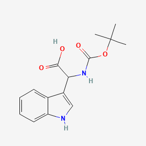 molecular formula C15H18N2O4 B1272309 2-((tert-Butoxycarbonyl)amino)-2-(1H-indol-3-yl)acetic acid CAS No. 58237-94-8