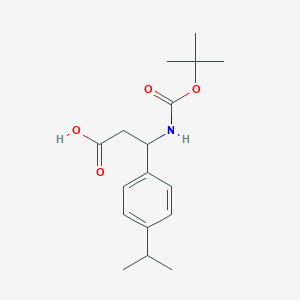 molecular formula C17H25NO4 B1272310 3-((叔丁氧羰基)氨基)-3-(4-异丙苯基)丙酸 CAS No. 453557-73-8