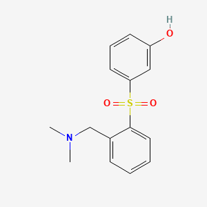 molecular formula C15H17NO3S B12723115 Phenol, 3-((2-((dimethylamino)methyl)phenyl)sulfonyl)- CAS No. 127906-96-1