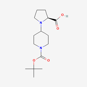 molecular formula C15H26N2O4 B1272313 L-N-[(4'-Boc)Piperidino]Proline CAS No. 221352-39-2