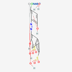 molecular formula C16H13ClCrN2Na2O9S2+2 B12723192 Disodium (8-((5-chloro-2-hydroxyphenyl)azo)-7-hydroxynaphthalene-1,3-disulphonato(4-))hydroxychromate(2-) CAS No. 54306-63-7
