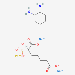molecular formula C13H23N2Na2O7PPt B12723197 Platinate(2-), (1,2-cyclohexanediamine-N,N')(2-phosphonoheptanedioato(4-)-O(sup 1), O(sup 2))-, disodium, (SP-4-3-(1R-trans))- CAS No. 123121-18-6