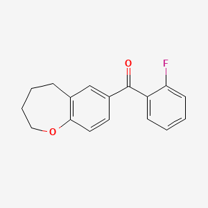 molecular formula C17H15FO2 B12723232 Methanone, (2-fluorophenyl)(2,3,4,5-tetrahydro-1-benzoxepin-7-yl)- CAS No. 147394-49-8