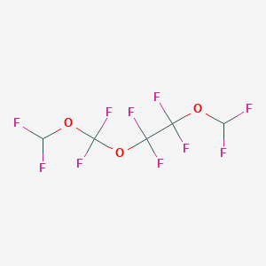 molecular formula C5H2F10O3 B12723298 Ethane, 1-(difluoromethoxy)-2-((difluoromethoxy)difluoromethoxy)-1,1,2,2-tetrafluoro- CAS No. 188690-77-9