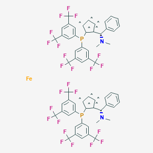 molecular formula C60H42F24FeN2P2 B127233 (1S,1'S)-1,1'-Bis[bis[3,5-bis(trifluoromethyl)phenyl]phosphino]-2,2'-bis[(S)-(dimethylamino)phenylme CAS No. 849925-10-6