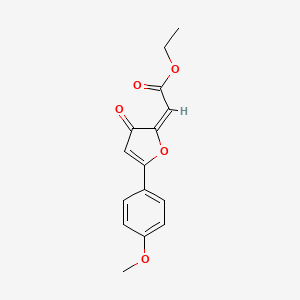 molecular formula C15H14O5 B12723337 Ethyl (5-(4-methoxyphenyl)-3-oxo-2(3H)-furanylidene)acetate CAS No. 97181-03-8