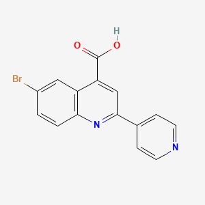 molecular formula C15H9BrN2O2 B1272334 6-Bromo-2-pyridin-4-ylquinoline-4-carboxylic acid CAS No. 1016798-13-2