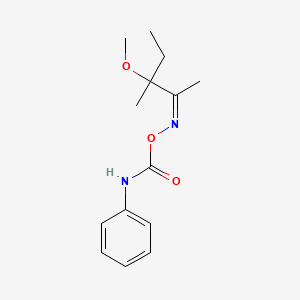 molecular formula C14H20N2O3 B12723362 3-Methoxy-3-methyl-2-pentanone O-((phenylamino)carbonyl)oxime CAS No. 192658-18-7