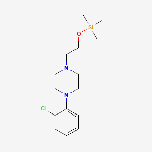 molecular formula C15H25ClN2OSi B12723377 Piperazine, 1-(2-chlorophenyl)-4-(2-((trimethylsilyl)oxy)ethyl)- CAS No. 118161-78-7