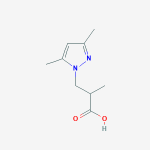 molecular formula C9H14N2O2 B1272341 3-(3,5-dimethyl-1H-pyrazol-1-yl)-2-methylpropanoic acid CAS No. 436086-92-9