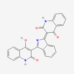 molecular formula C26H15N3O4 B12723421 (3E)-3-[3-(4-hydroxy-2-oxo-1H-quinolin-3-yl)isoindol-1-ylidene]-1H-quinoline-2,4-dione CAS No. 85223-06-9