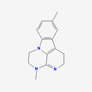 molecular formula C15H17N3 B12723444 1H-3,4,6a-Triazafluoranthene, 2,4,5,6-tetrahydro-4,9-dimethyl- CAS No. 84298-32-8