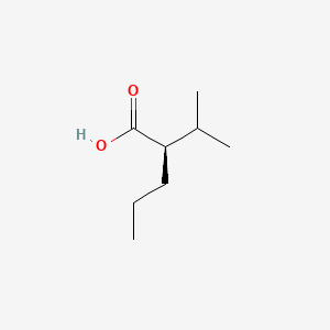 molecular formula C8H16O2 B12723459 Pentanoic acid, 2-(1-methylethyl)-, (2R)- CAS No. 247182-94-1