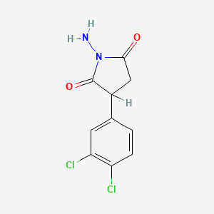 molecular formula C10H8Cl2N2O2 B12723461 N-Amino-2-(3,4-dichlorophenyl)succinimide CAS No. 81199-31-7