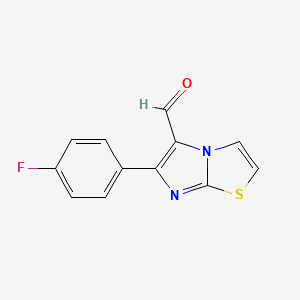 molecular formula C12H7FN2OS B1272347 6-(4-Fluorophenyl)imidazo[2,1-b][1,3]thiazole-5-carbaldehyde CAS No. 134670-30-7
