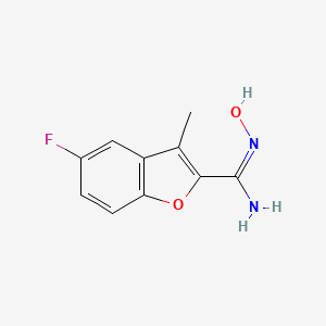 molecular formula C10H9FN2O2 B12723470 2-Benzofurancarboximidamide, 5-fluoro-N-hydroxy-3-methyl- CAS No. 84748-02-7