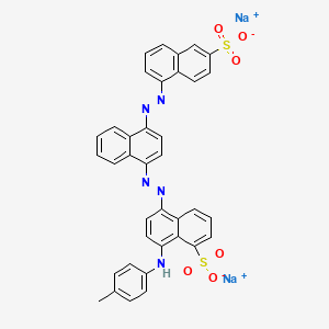 molecular formula C37H25N5Na2O6S2 B12723523 Disodium 8-((4-methylphenyl)amino)-5-((4-((6-sulphonato-1-naphthyl)azo)-1-naphthyl)azo)naphthalene-1-sulphonate CAS No. 84255-10-7