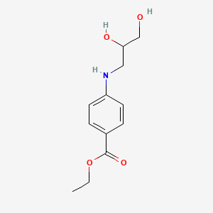 molecular formula C12H17NO4 B12723533 Ethyldihydroxypropyl aminobenzoate CAS No. 79461-57-7