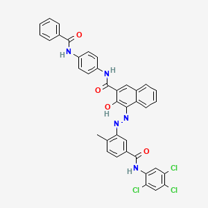 molecular formula C38H26Cl3N5O4 B12723541 N-(4-(Benzoylamino)phenyl)-3-hydroxy-4-((2-methyl-5-(((2,4,5-trichlorophenyl)amino)carbonyl)phenyl)azo)naphthalene-2-carboxamide CAS No. 85851-58-7