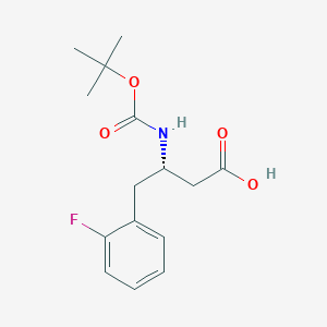 molecular formula C15H20FNO4 B1272361 (S)-3-((tert-butoxycarbonyl)amino)-4-(2-fluorophenyl)butanoic acid CAS No. 218608-99-2