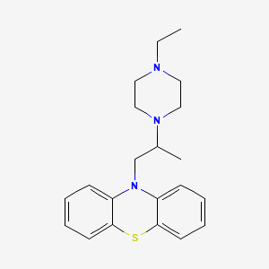 molecular formula C21H27N3S B12723616 10-(2-(4-Ethyl-1-piperazinyl)propyl)phenothiazine CAS No. 110436-24-3