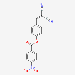 molecular formula C17H9N3O4 B12723647 Propanedinitrile, ((4-((4-nitrobenzoyl)oxy)phenyl)methylene)- CAS No. 67821-33-4