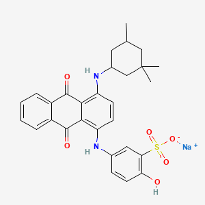 molecular formula C29H29N2NaO6S B12723665 Sodium 5-((9,10-dihydro-9,10-dioxo-4-((3,3,5-trimethylcyclohexyl)amino)-1-anthryl)amino)-2-hydroxybenzenesulphonate CAS No. 79135-78-7