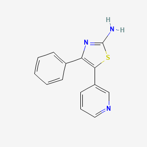 molecular formula C14H11N3S B12723698 2-Thiazolamine, 4-phenyl-5-(3-pyridinyl)- CAS No. 97422-29-2