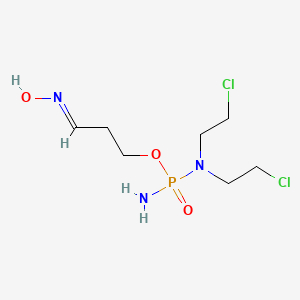 molecular formula C7H16Cl2N3O3P B12723793 3-(Hydroxyimino)propyl N,N-bis(2-chloroethyl)phosphoramidate CAS No. 81733-41-7
