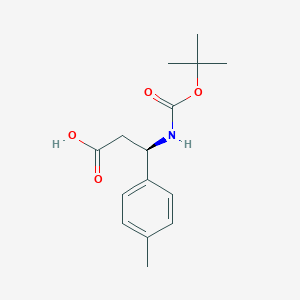 molecular formula C15H21NO4 B1272380 (R)-3-((tert-Butoxycarbonyl)amino)-3-(p-tolyl)propanoic acid CAS No. 479064-97-6