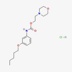 molecular formula C18H29ClN2O4 B12723819 Carbamic acid, (3-(pentyloxy)phenyl)-, 2-(4-morpholinyl)ethyl ester, monohydrochloride CAS No. 112922-96-0