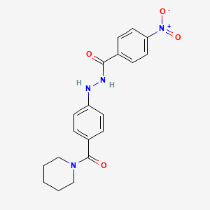 molecular formula C19H20N4O4 B12723831 4-nitro-N'-[4-(piperidine-1-carbonyl)phenyl]benzohydrazide CAS No. 109358-65-8