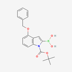 molecular formula C20H22BNO5 B1272386 (4-(Benzyloxy)-1-(tert-butoxycarbonyl)-1H-indol-2-yl)boronic acid CAS No. 850568-52-4