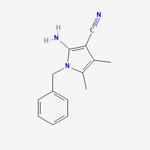 molecular formula C14H15N3 B1272389 2-amino-1-benzyl-4,5-dimethyl-1H-pyrrole-3-carbonitrile CAS No. 55817-72-6