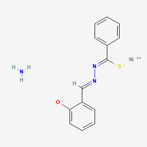 molecular formula C14H13N3NiOS B12723907 (2-Hydroxybenzaldehyde thiobenzoylhydrazonato)ammino-nickel(II) CAS No. 132773-08-1