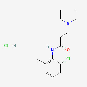 molecular formula C14H22Cl2N2O B12723914 o-Propionotoluidide, 6'-chloro-3-(diethylamino)-, hydrochloride CAS No. 102504-63-2