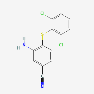 molecular formula C13H8Cl2N2S B1272392 3-Amino-4-[(2,6-dichlorophenyl)sulfanyl]-benzenecarbonitrile CAS No. 338982-10-8
