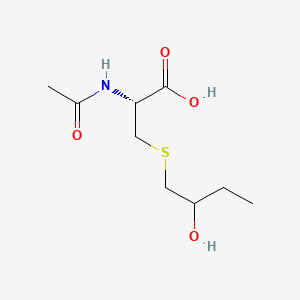 molecular formula C9H17NO4S B12723984 L-N-Acetyl-3-((2-hydroxybutyl)thio)alanine CAS No. 19216-63-8