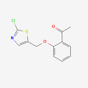 molecular formula C12H10ClNO2S B1272402 1-{2-[(2-Chloro-1,3-thiazol-5-yl)methoxy]phenyl}-1-ethanone CAS No. 320423-63-0