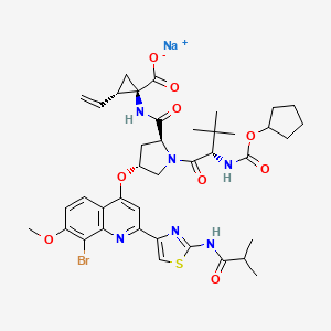 molecular formula C40H48BrN6NaO9S B12724031 Faldaprevir sodium CAS No. 1215856-44-2