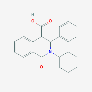molecular formula C22H23NO3 B1272406 2-Cyclohexyl-1-oxo-3-phenyl-1,2,3,4-tetrahydroisoquinoline-4-carboxylic acid CAS No. 73349-37-8