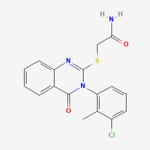 molecular formula C17H14ClN3O2S B12724070 Acetamide, 2-((3-(3-chloro-2-methylphenyl)-3,4-dihydro-4-oxo-2-quinazolinyl)thio)- CAS No. 134615-92-2